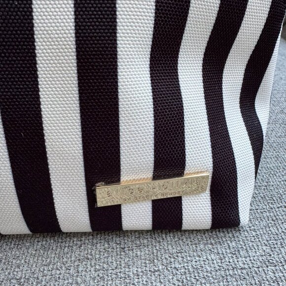 Alice + Olivia x Fabfitfun Pencil Make-up Pouch  Stripe Black New - Picture 9 of 10